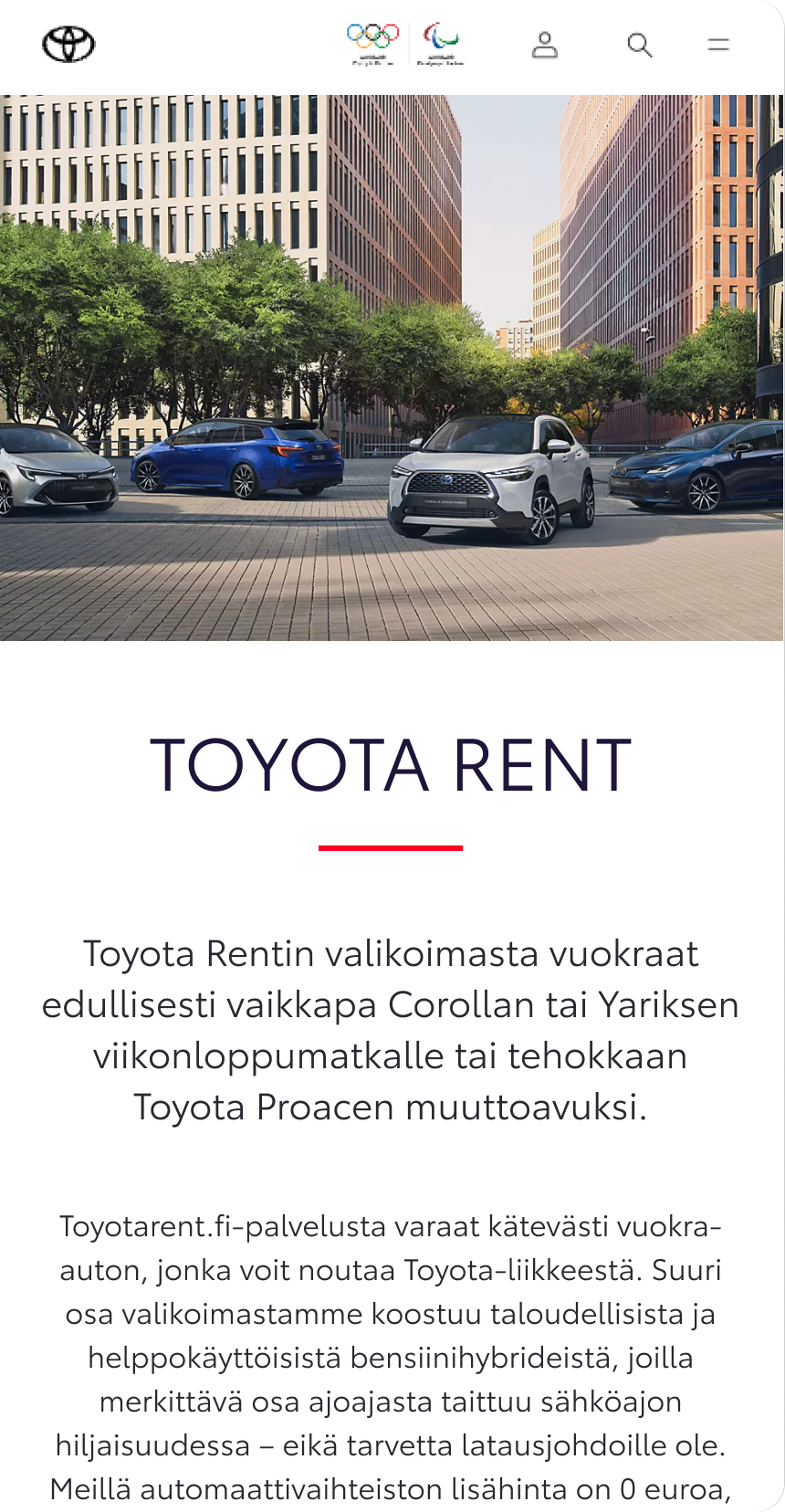 Toyota rent